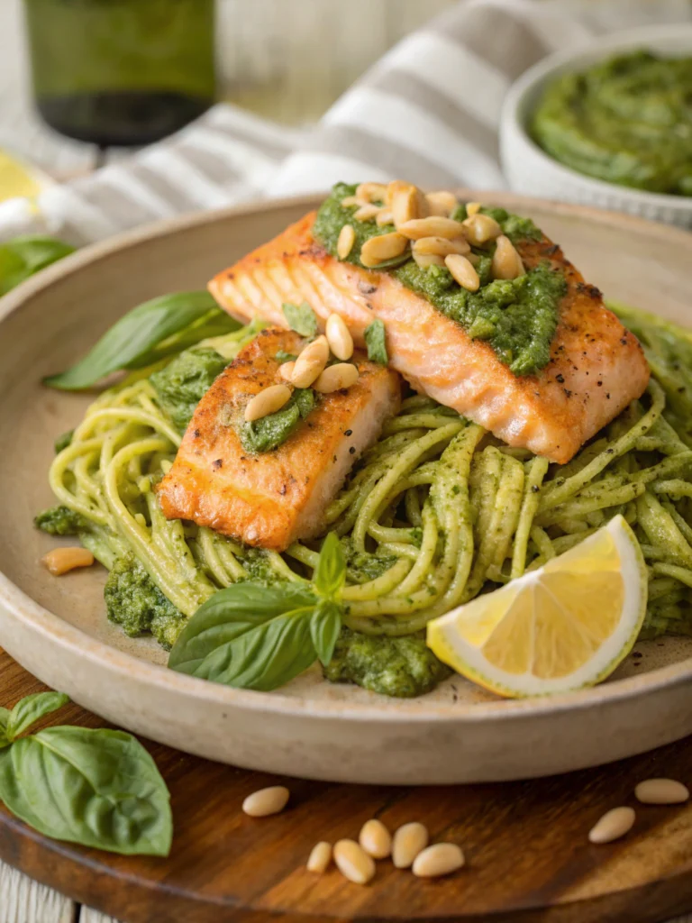 salmon and pesto pasta recipe